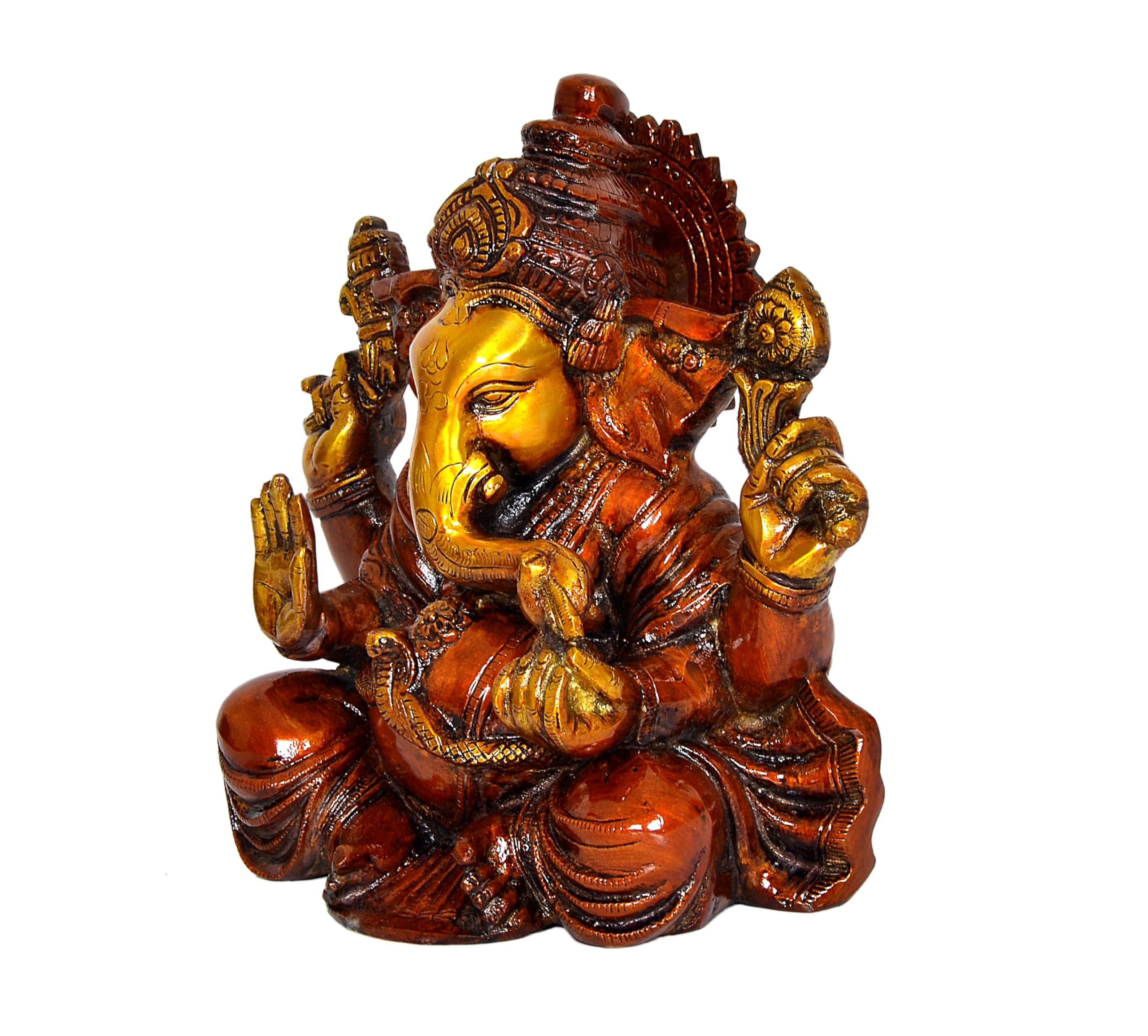 Aona Ganesha Ganesh Statue Idol Murti For Home Shop Office, Height : 9 Inch